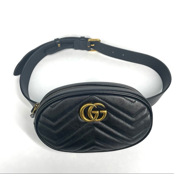 🔴SOLD🔴GUCCI Calfskin Matelasse GG Marmont Belt Bag - Picture 16 of 17